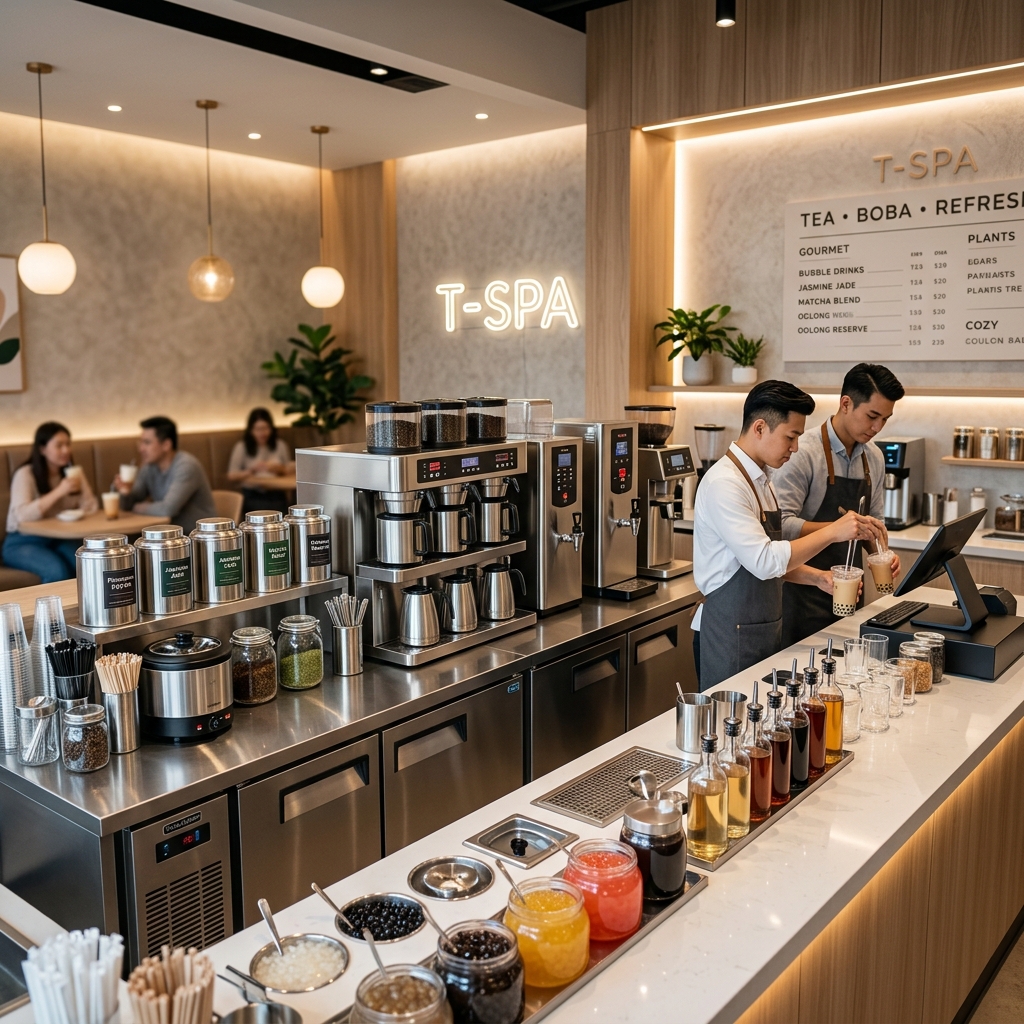 Standardized commercial boba prep station