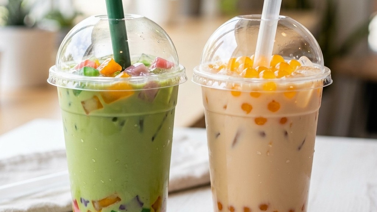 Direct and reverse spherification popping boba samples