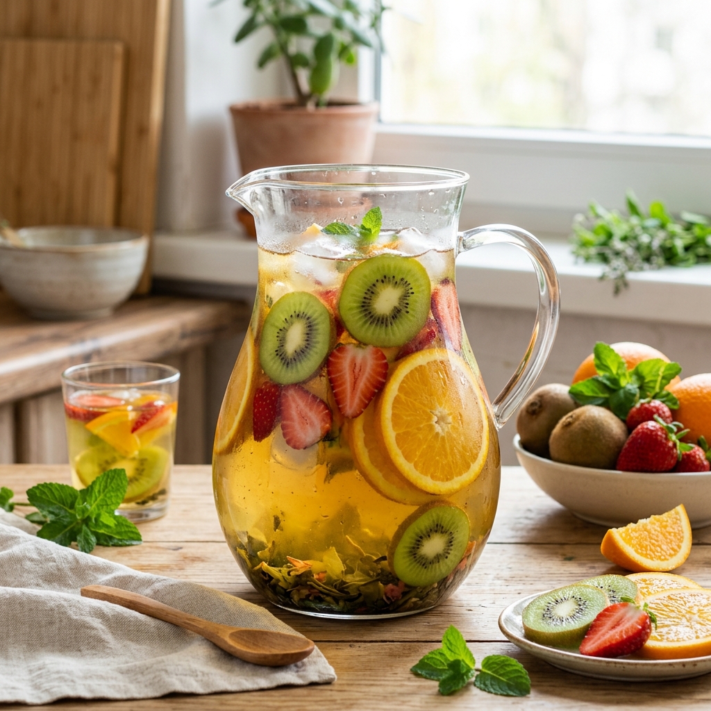 Healthy fruit tea boba options with popping boba toppings
