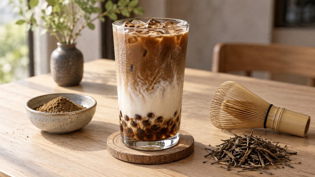 Hojicha Milk Tea: Roasted Green Tea Boba Recipe