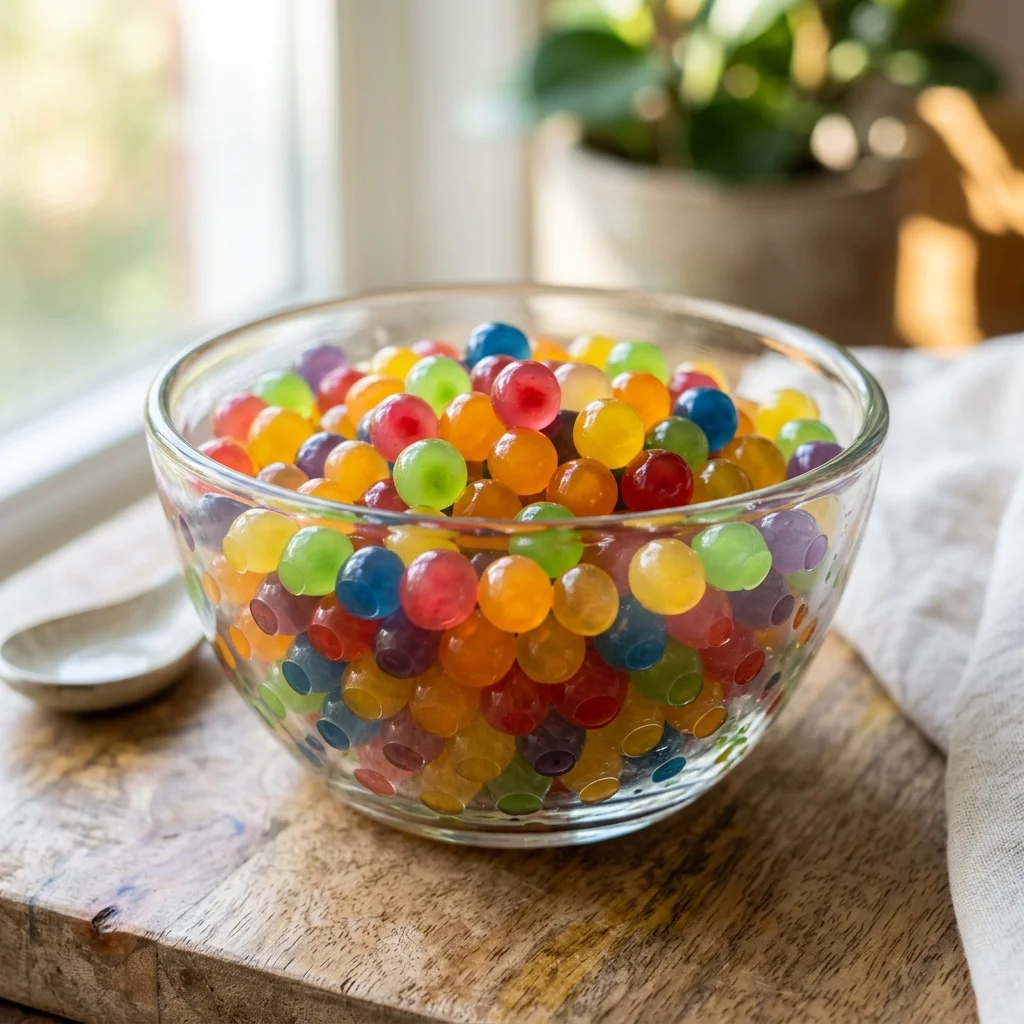 Spherification gelling science for bubble tea toppings