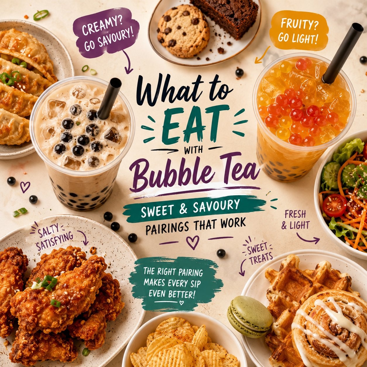 What to eat with bubble tea snack pairings