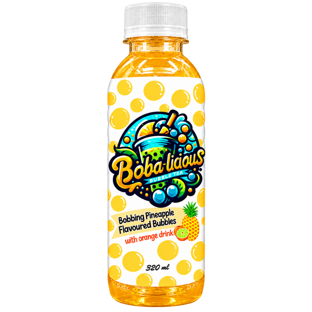 Bobalicious Pineapple and Orange bubble tea 320ml PET bottle