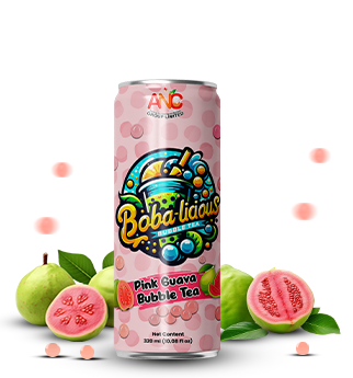 Pink guava bubble tea in 330ml can with pink design Popup Image