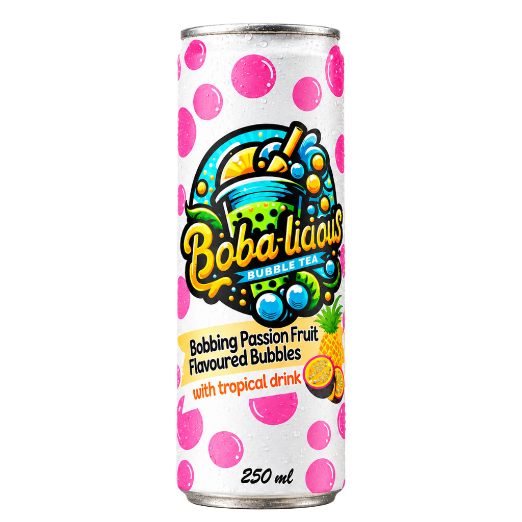 Bobalicious Passion Fruit and Lemon bubble tea 250ml can