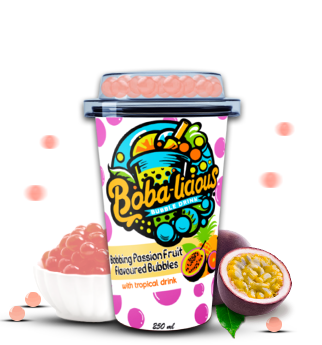 Passion fruit popping boba in 250ml cup with syrup Popup Image