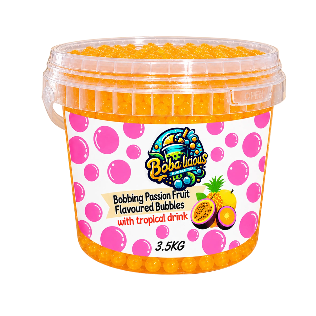 Bobalicious Passion Fruit with Tropical Popping Boba 3.5kg Bucket