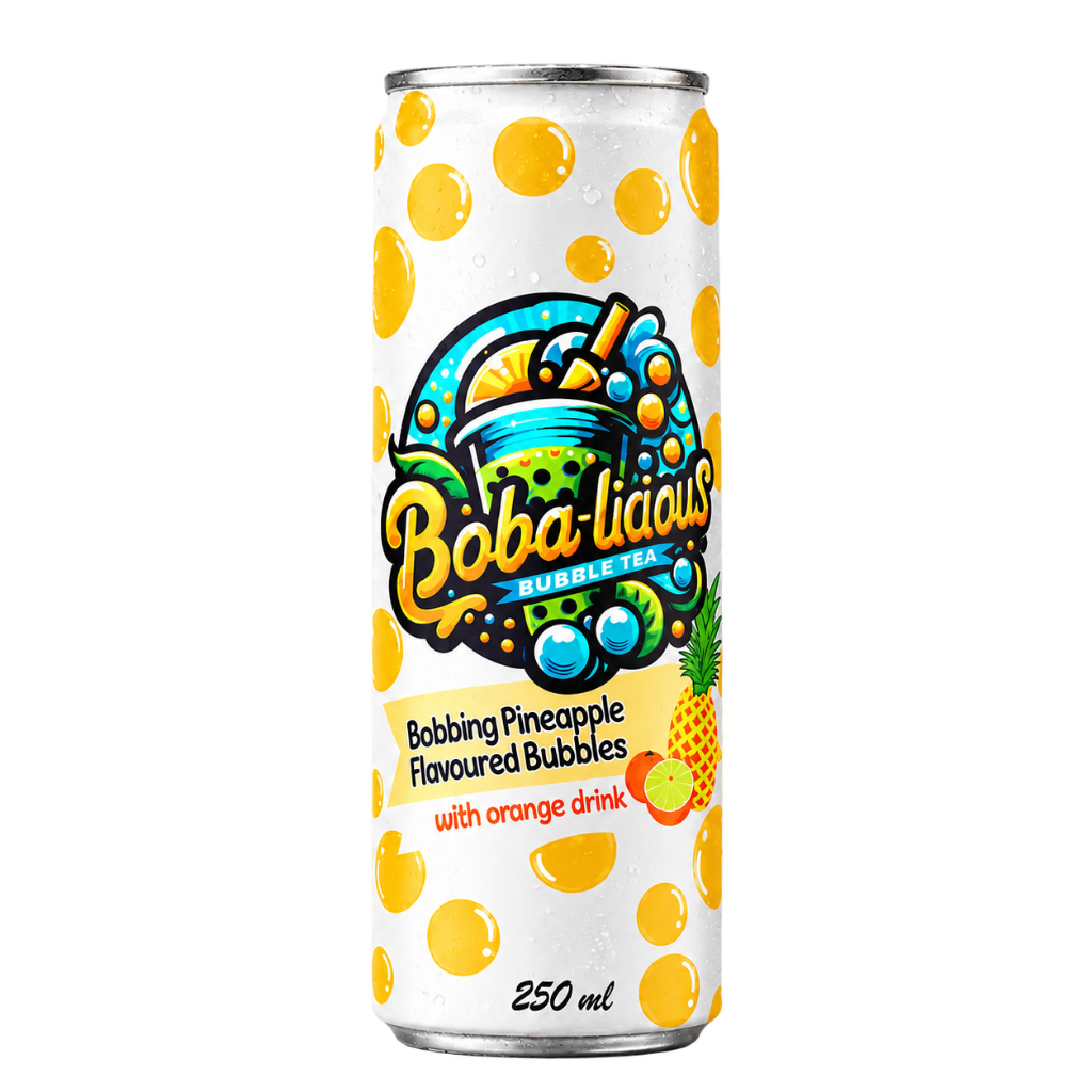 Bobalicious Pineapple and Orange bubble tea 250ml can