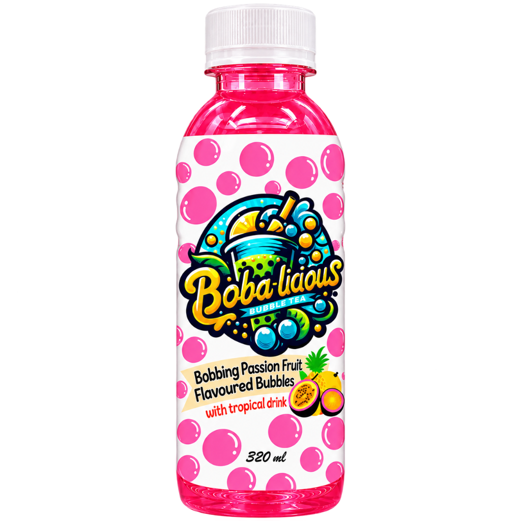 Bobalicious Passion Fruit and Lemon bubble tea 320ml PET bottle