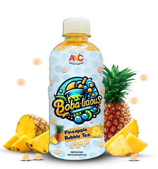 Pineapple bubble tea in bottle with golden yellow beverage color Popup Image