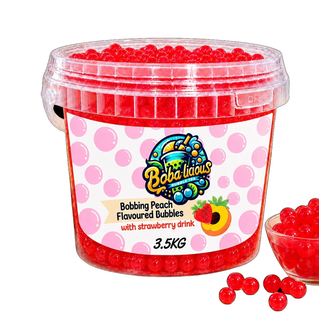Bobalicious Peach and Strawberry Popping Boba 3.5kg Bucket