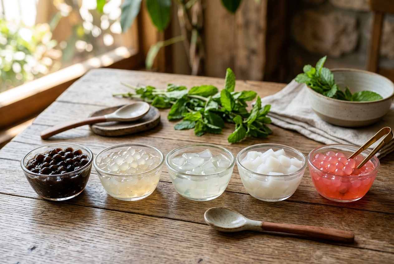Bubble tea toppings for mint tea boba Bubble tea toppings for mint tea boba
