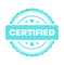 Certified product badge symbolizing quality assurance and verified standards.